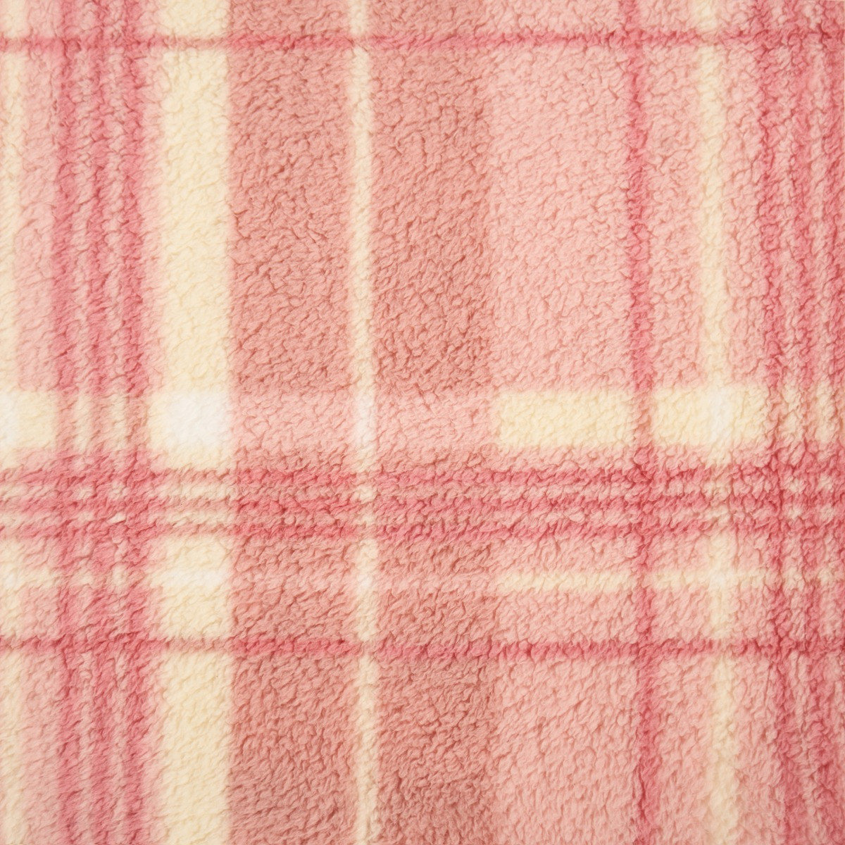 OHS Winter Check Teddy Cushion Covers - Blush>