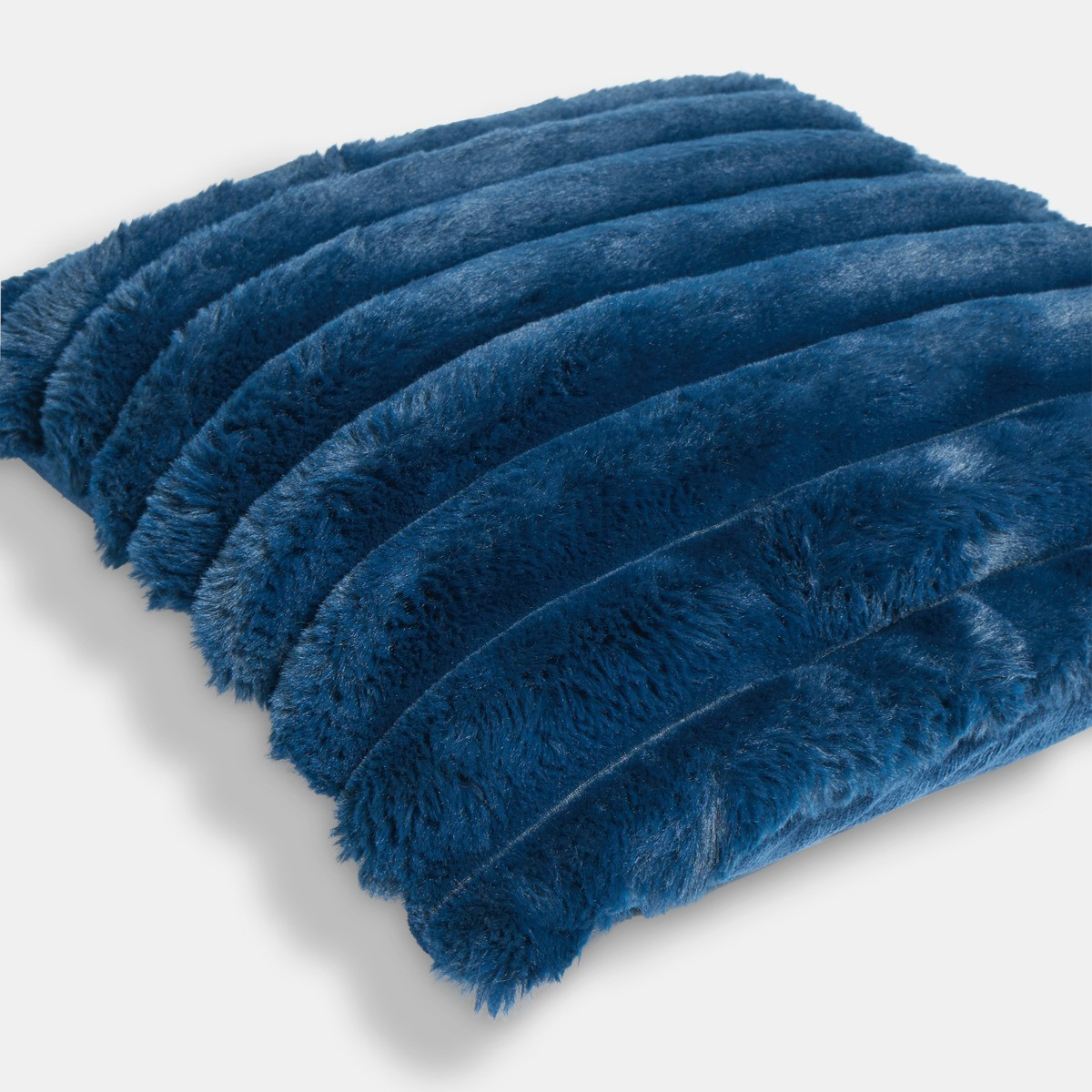OHS Jumbo Faux Fur Rib Cushion Covers - Navy>