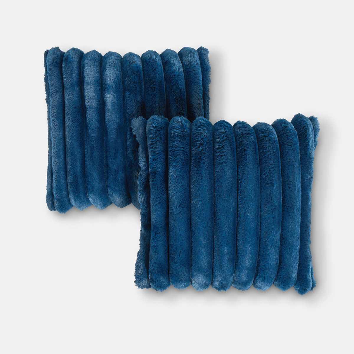 OHS 4 Pack Jumbo Faux Fur Rib Cushion Covers with Cushion - Navy>