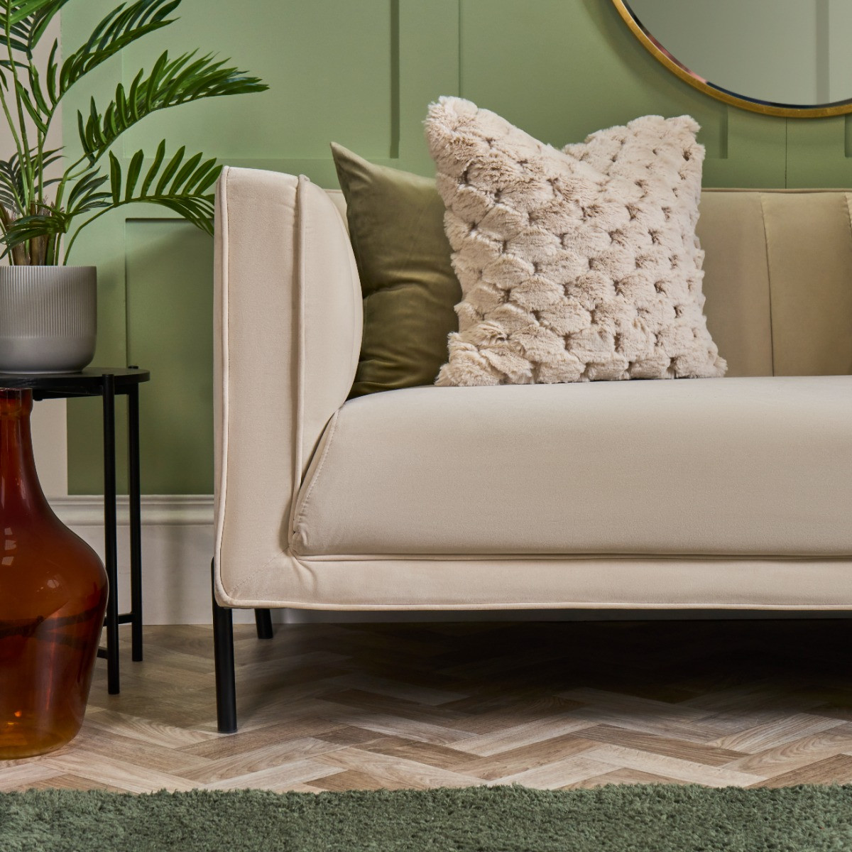 OHS Jumbo Waffle Fur Cushion Covers - Natural>