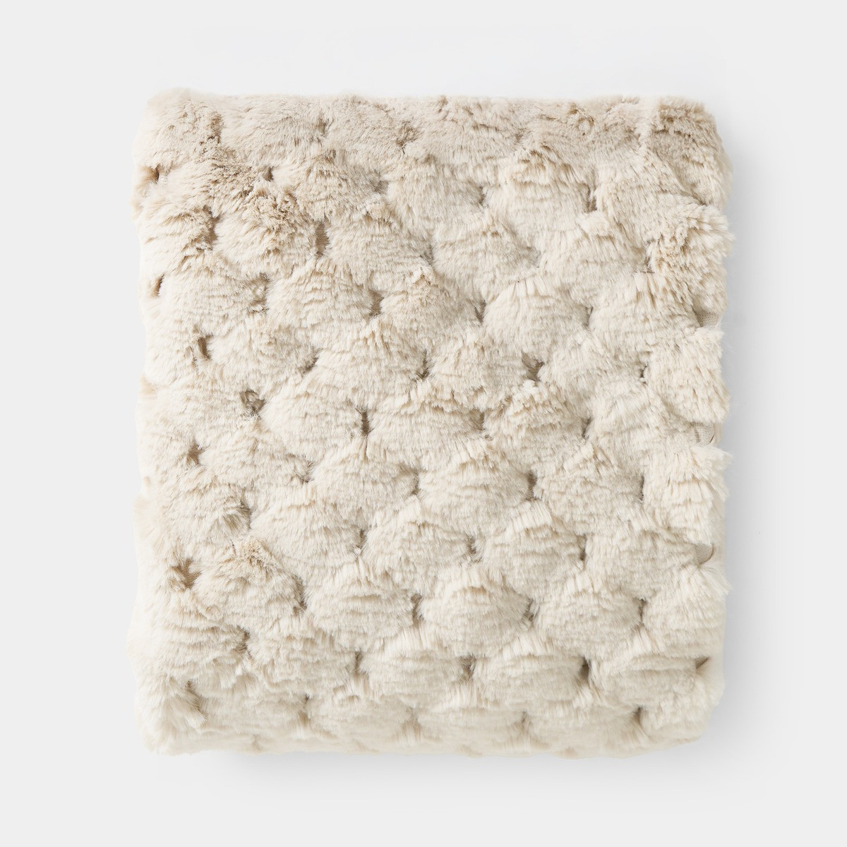 OHS Jumbo Waffle Fur Throw - Natural>