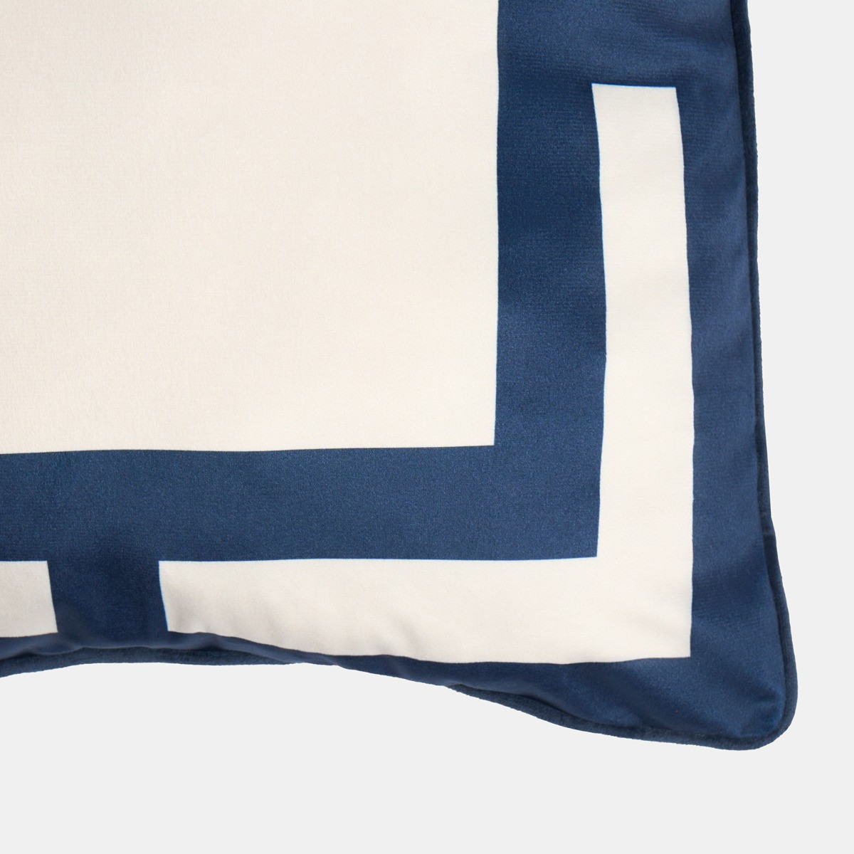 OHS Square Print Cushion Covers - Navy/Cream>