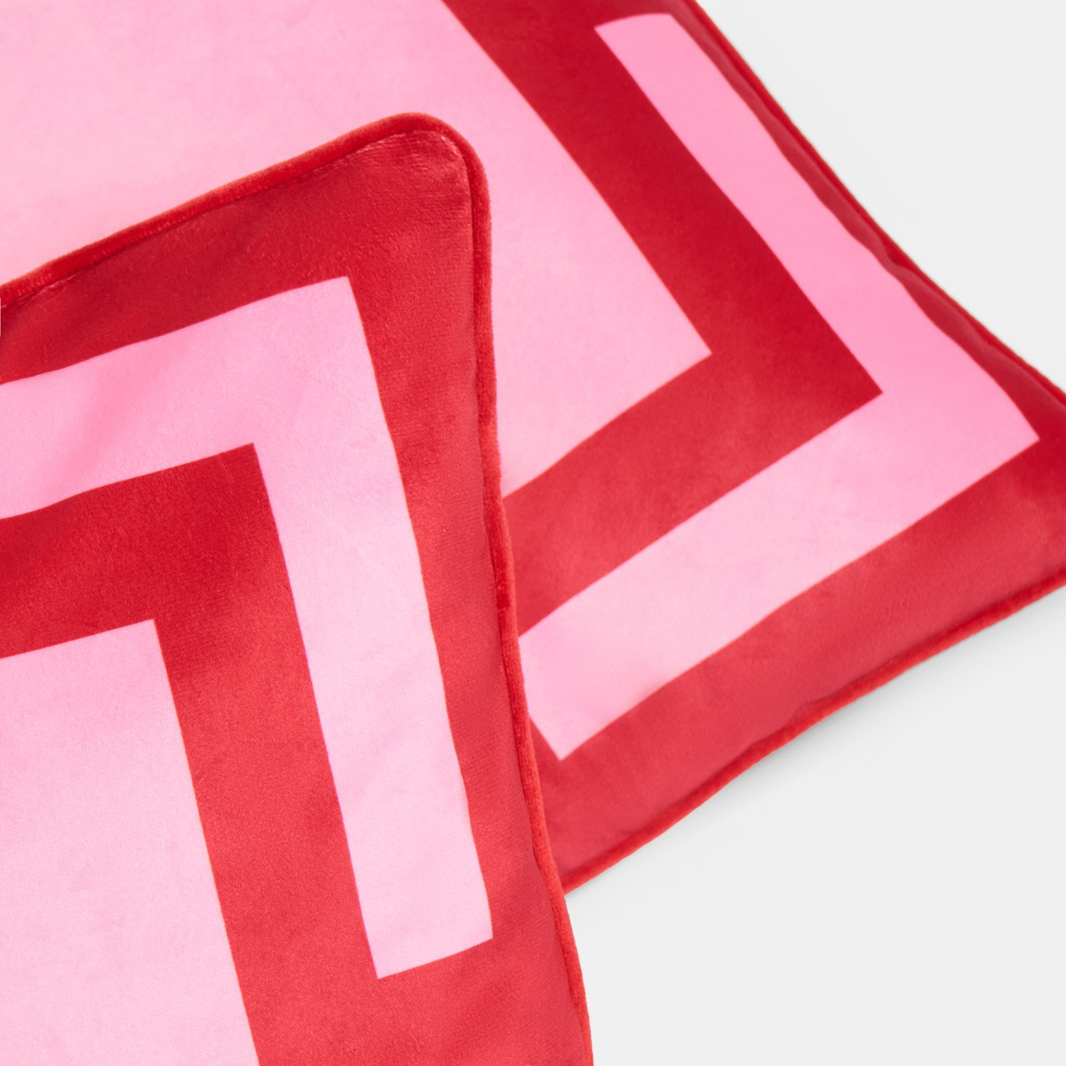 OHS Square Print Cushion Covers - Hot Pink/Red>