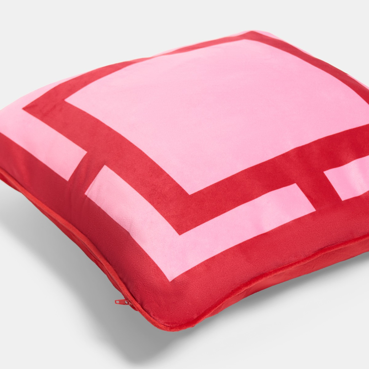 OHS Square Print Cushion Covers - Hot Pink/Red>