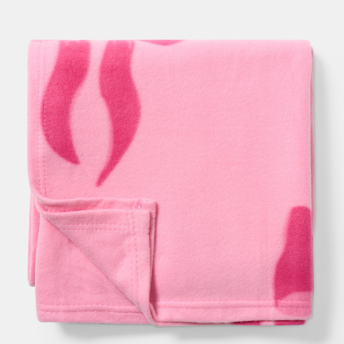  OHS Bow Print Fleece Throw, Pink - 120 x 150cm>