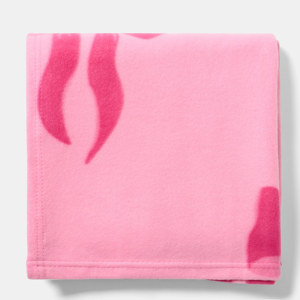  OHS Bow Print Fleece Throw, Pink - 120 x 150cm>