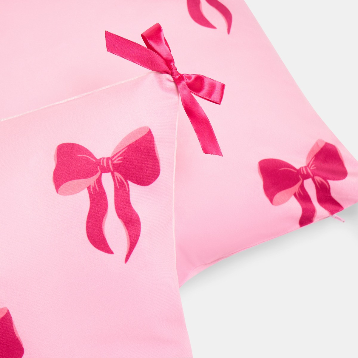 OHS Bow Print Cushion Covers - Pink>