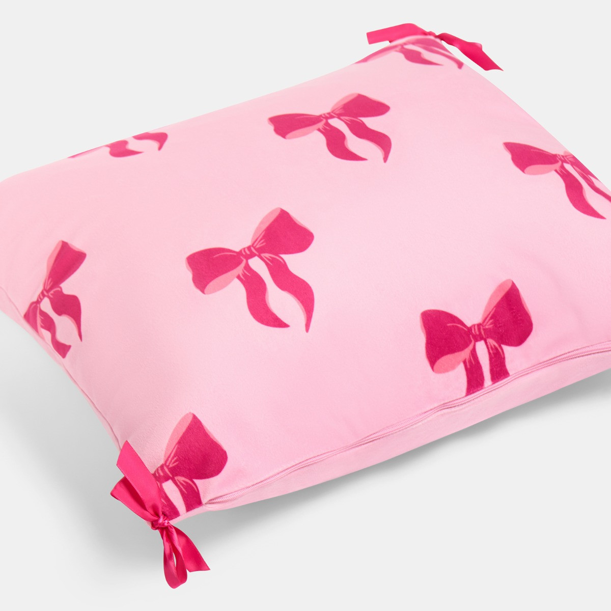 OHS 4 Pack Bow Print Cushion Covers with Cushion - Pink>