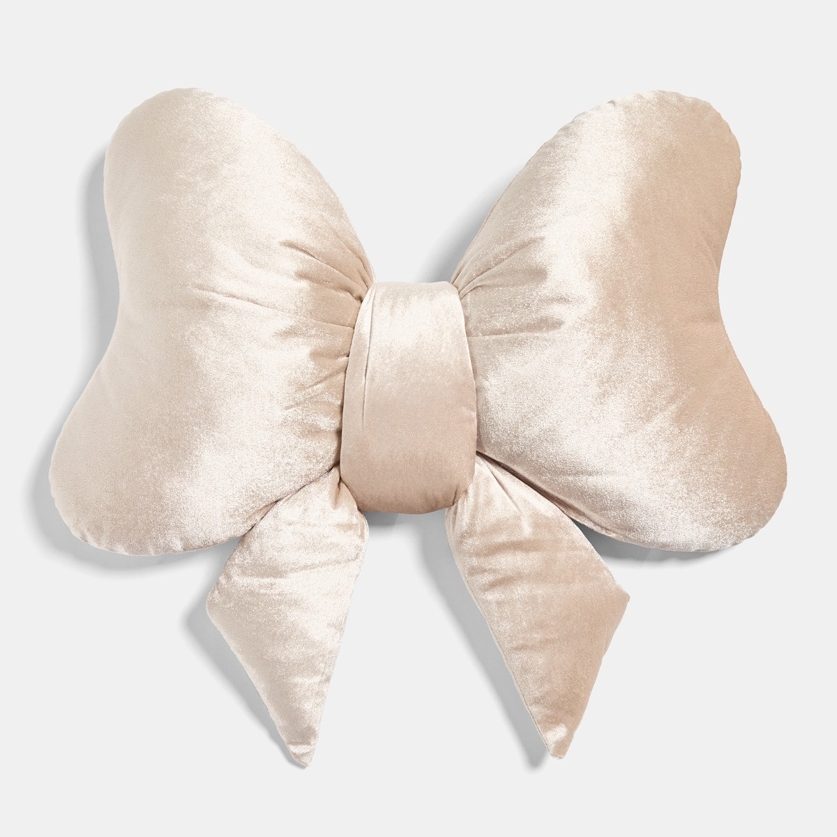 OHS Velvet Bow Shaped Cushion - Natural>