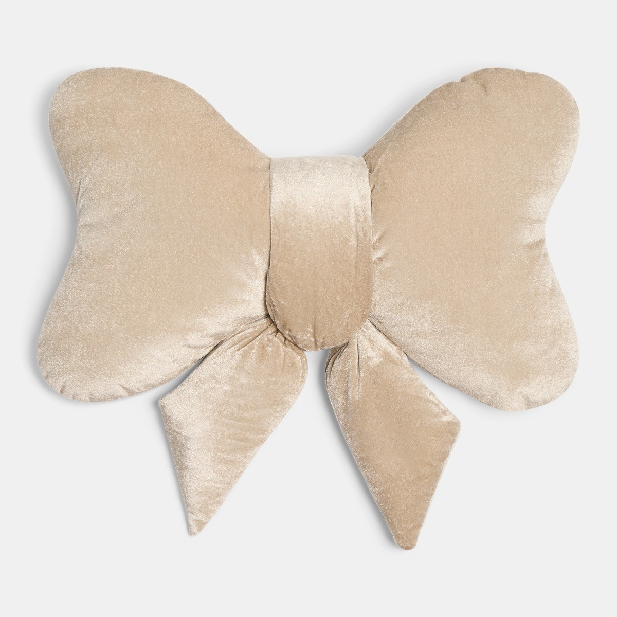 OHS Velvet Bow Shaped Cushion - Natural>