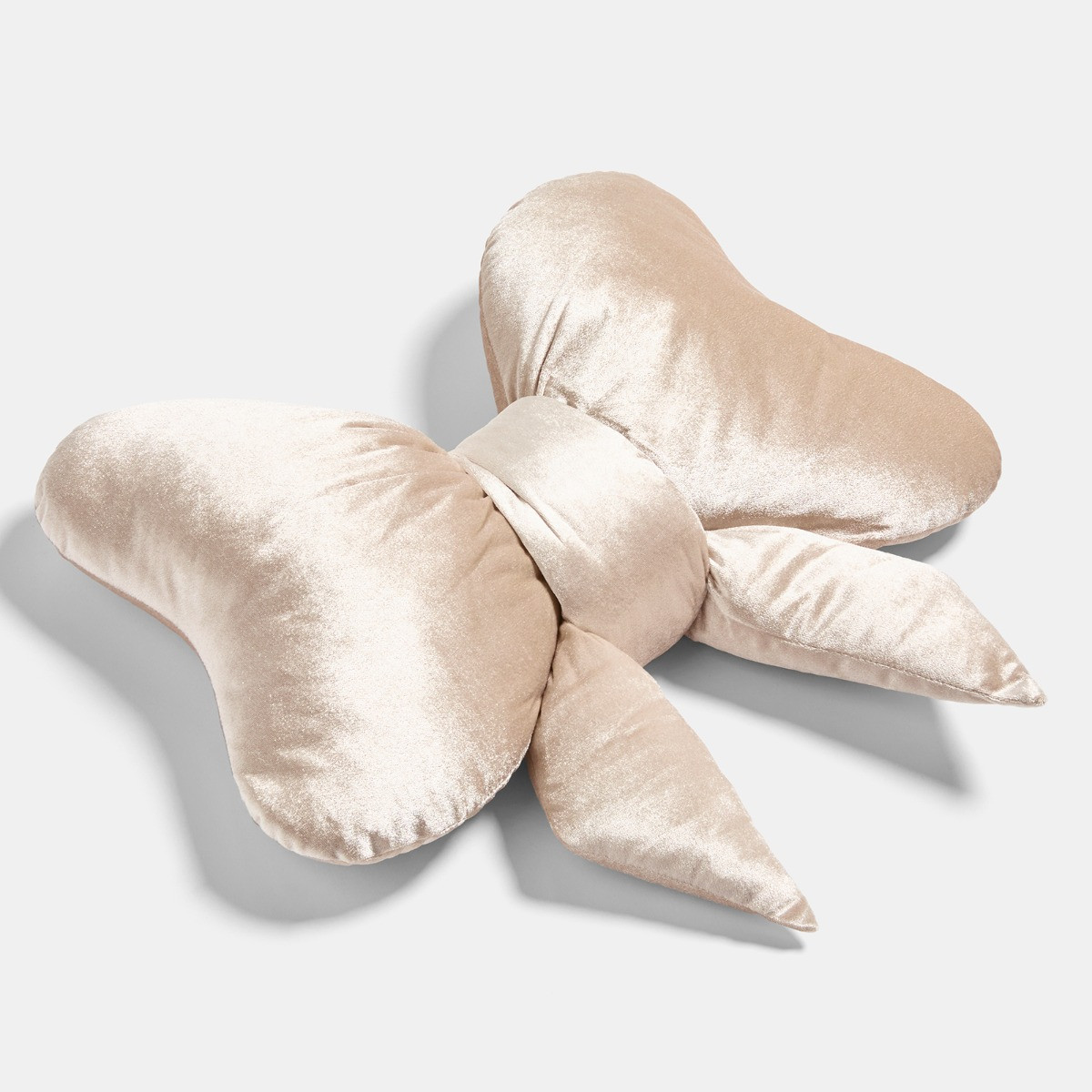 OHS Velvet Bow Shaped Cushion - Natural>