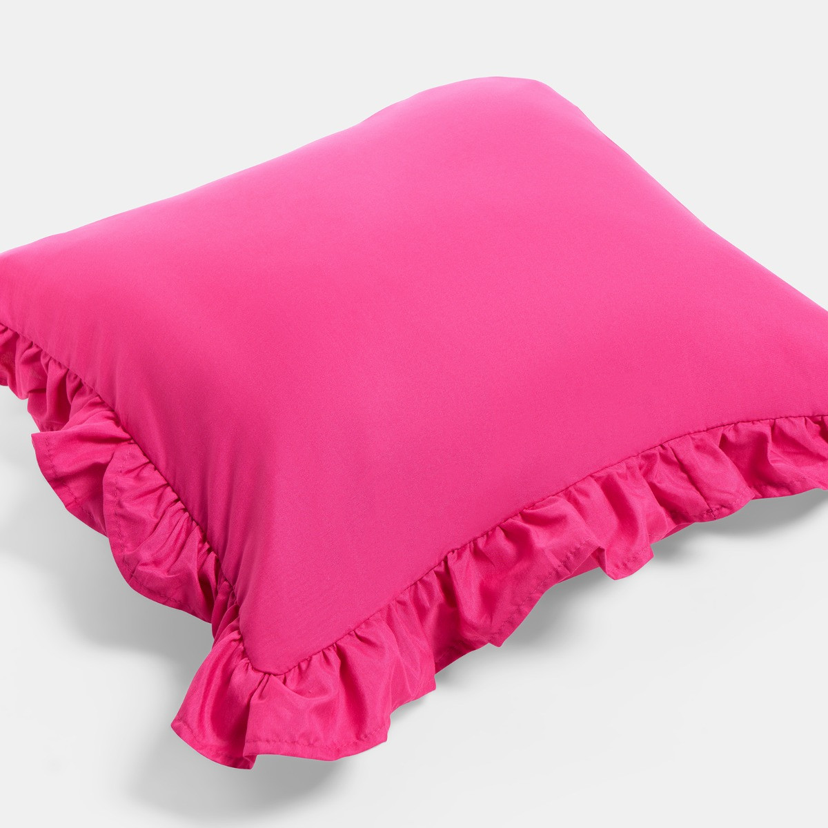 OHS 4 Pack Frill Cushion Covers with Cushion - Hot Pink>