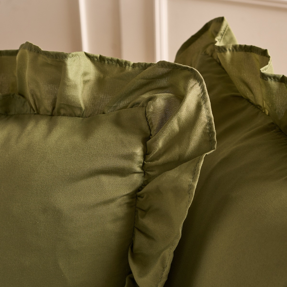 OHS Frill Cushion Covers - Olive>