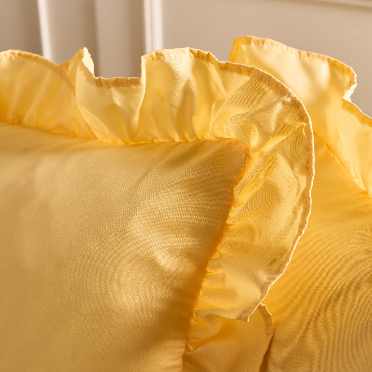 OHS Frill Cushion Covers - Lemon>