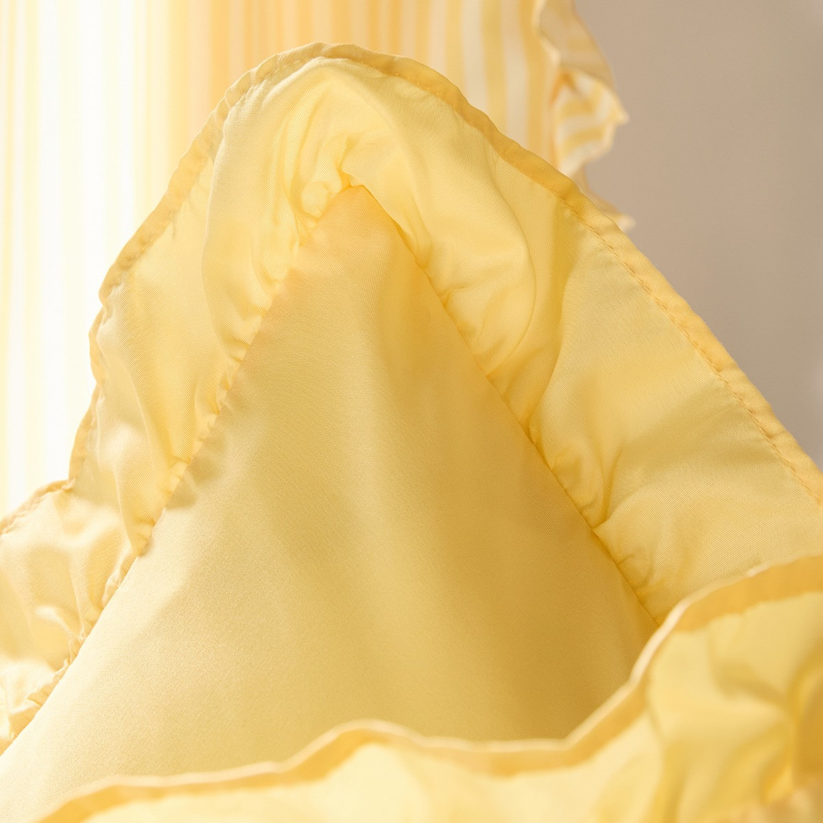 OHS Frill Cushion Covers, Lemon - 45 x 45cm>