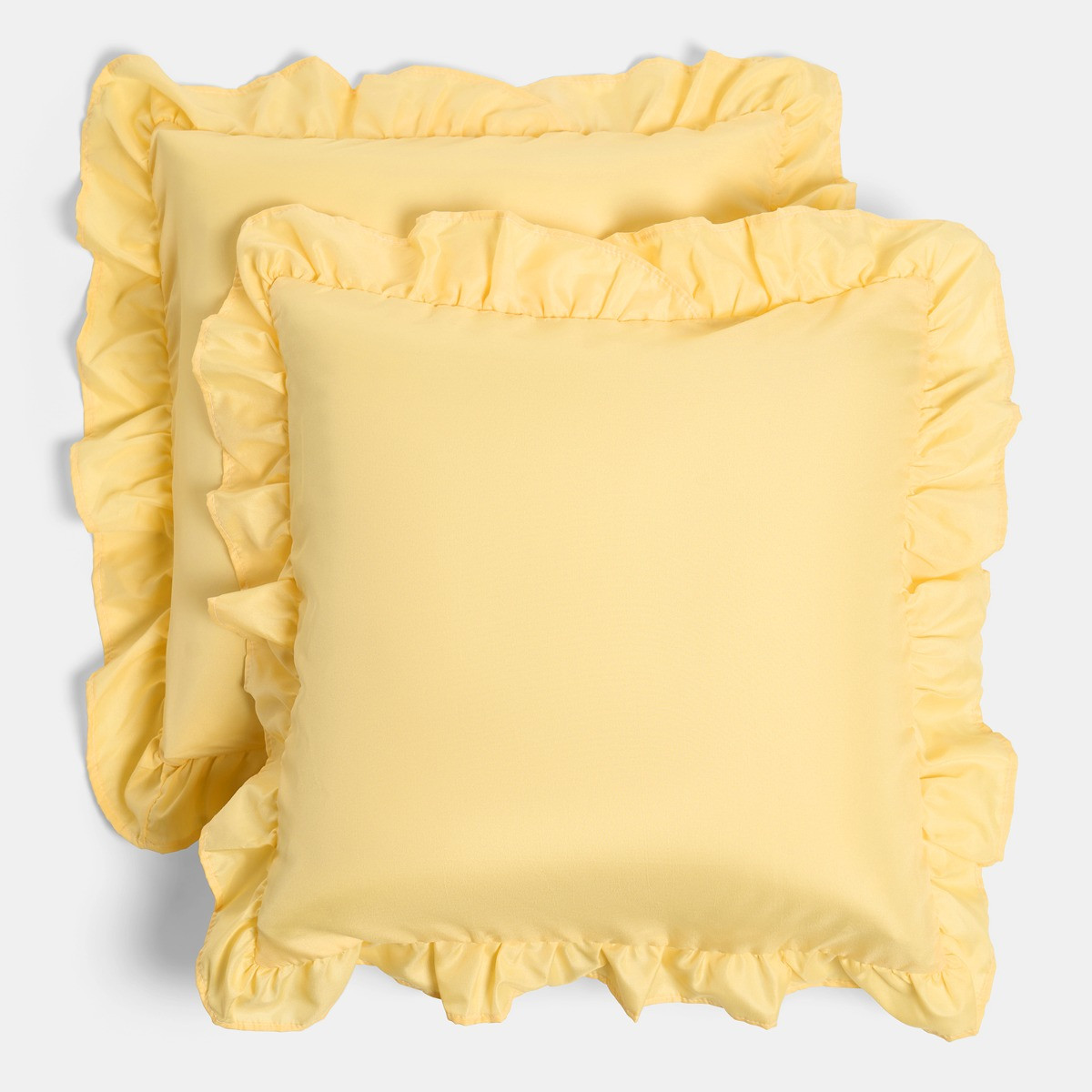 OHS Frill Cushion Covers, Lemon - 45 x 45cm>