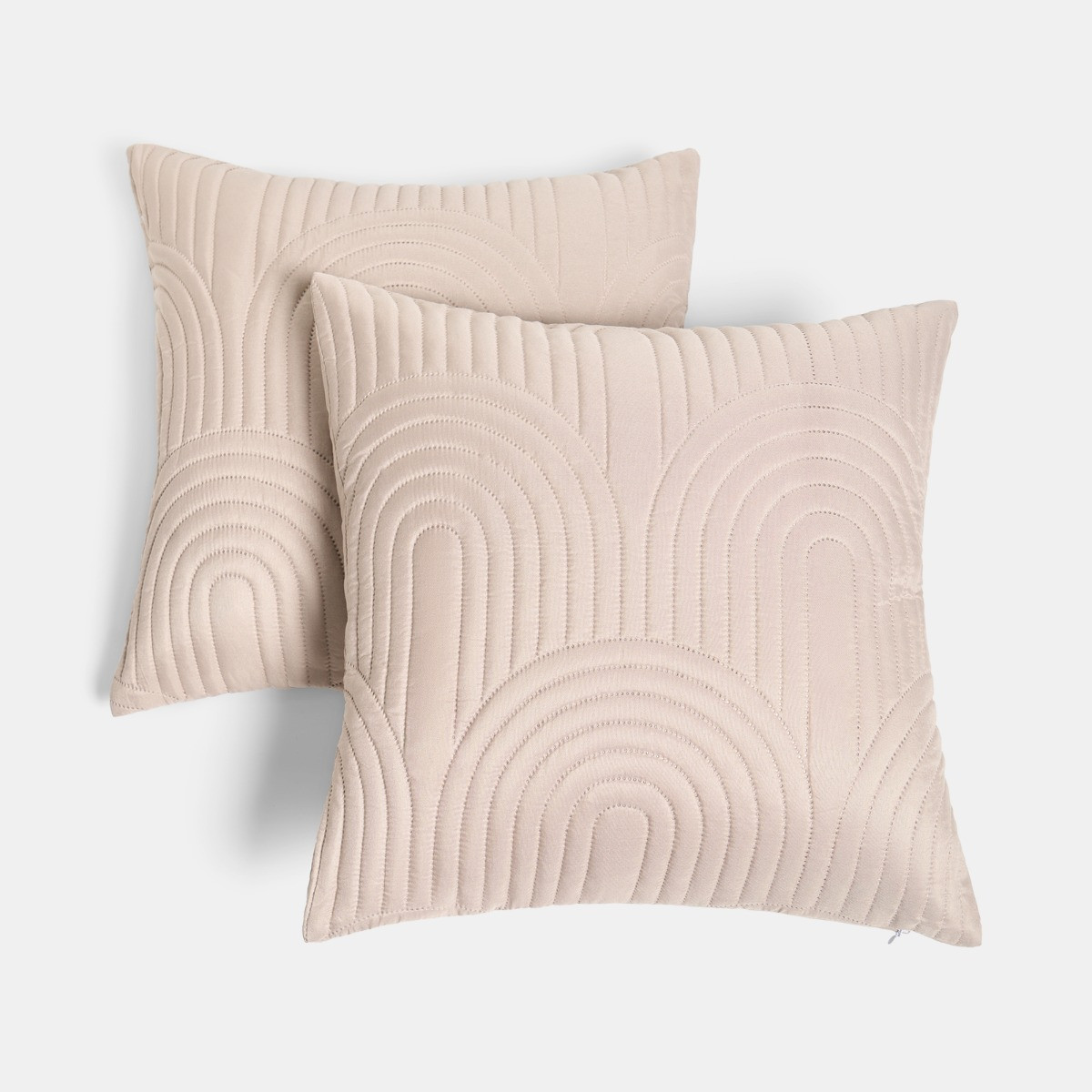 OHS 4 Pack Arches Quilted Cushion Covers with Cushion - Natural>