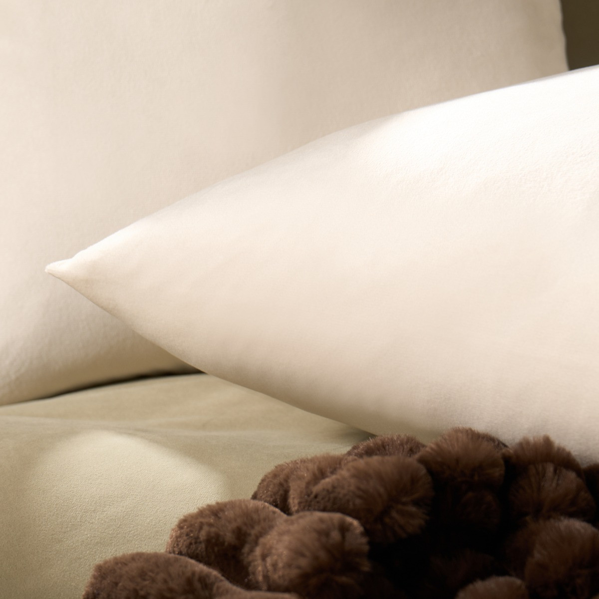 OHS Matte Velvet Cushion Covers, Cream - 45 x 45cm>