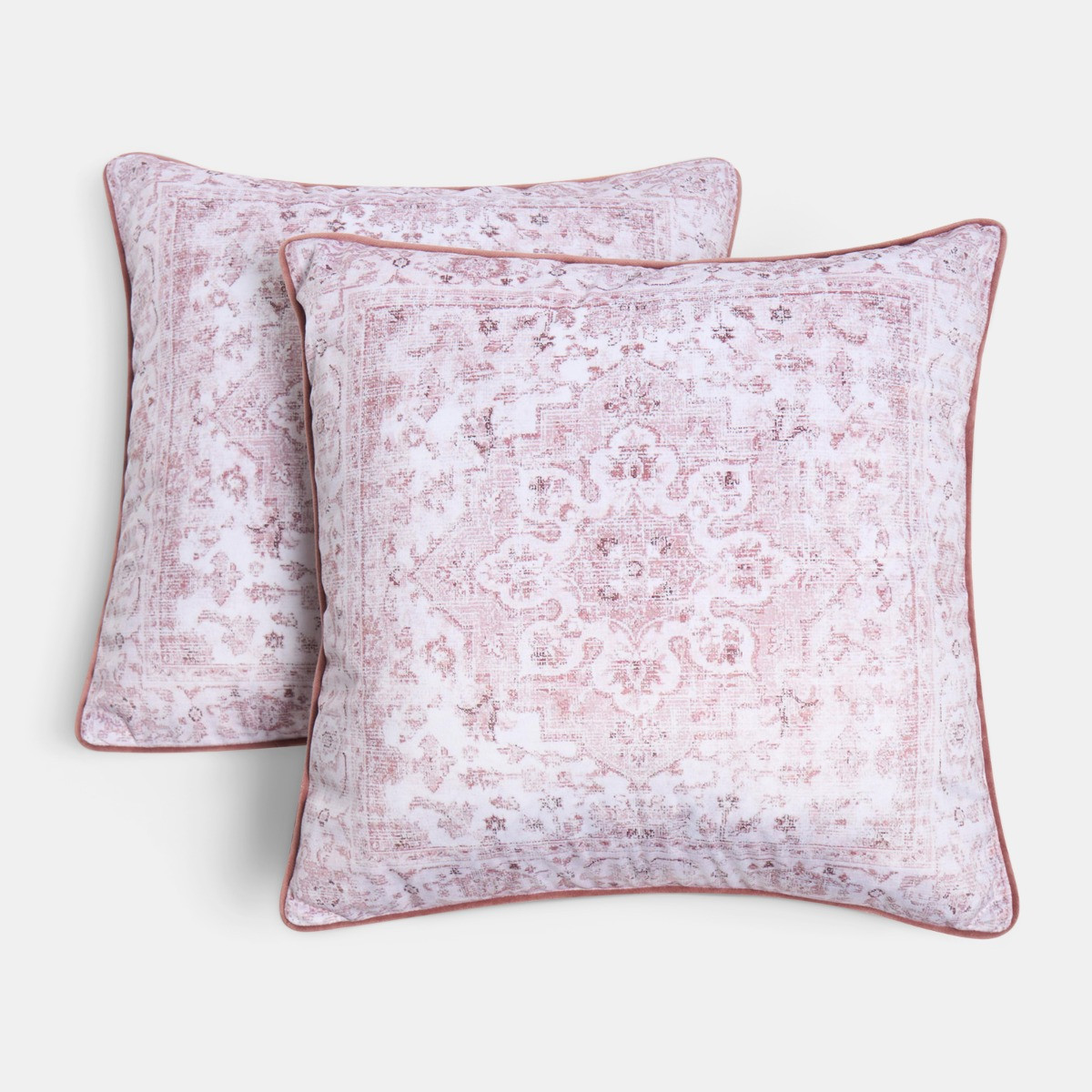 OHS 4 Pack Vintage Printed Cushion Covers - Blush>