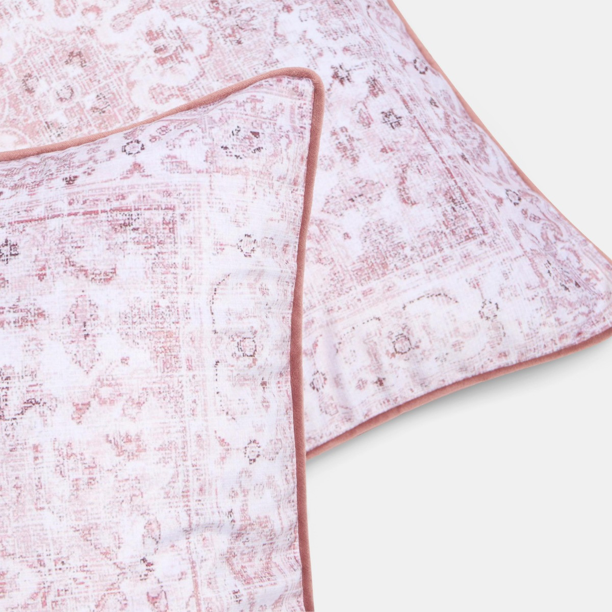 OHS 4 Pack Vintage Printed Cushion Covers - Blush>