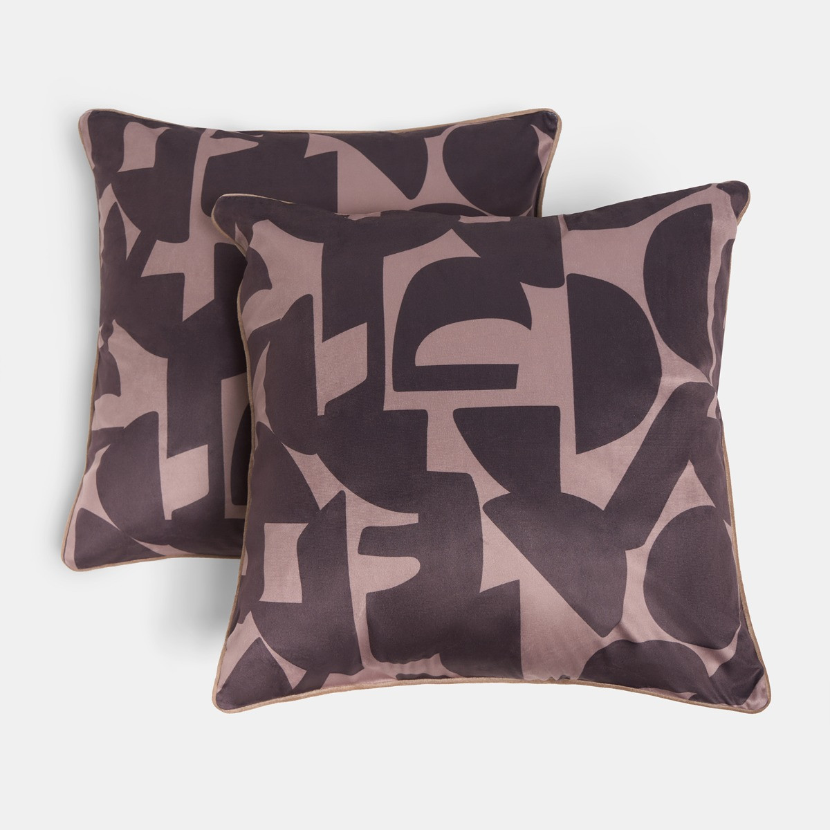 OHS Abstract Print Cushion Covers - Brown>