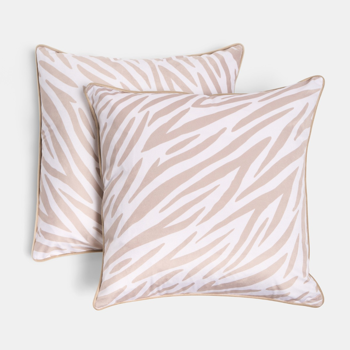OHS Zebra Print Cushion Covers, Natural - 45 x 45cm>