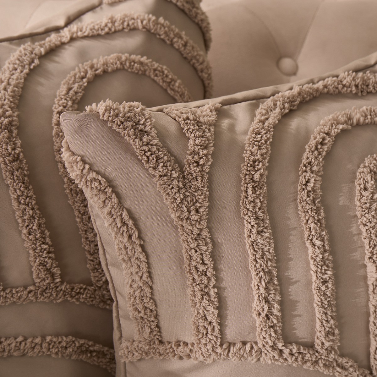 OHS Tufted Arches Cushion Covers, Natural - 45 x 45cm>