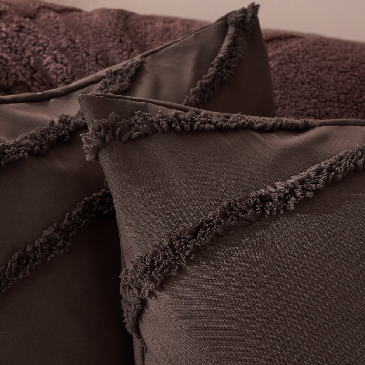OHS Tufted Contour Cushion Covers - Coffee>