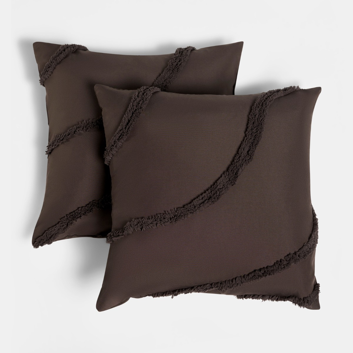OHS Tufted Contour Cushion Covers - Coffee>