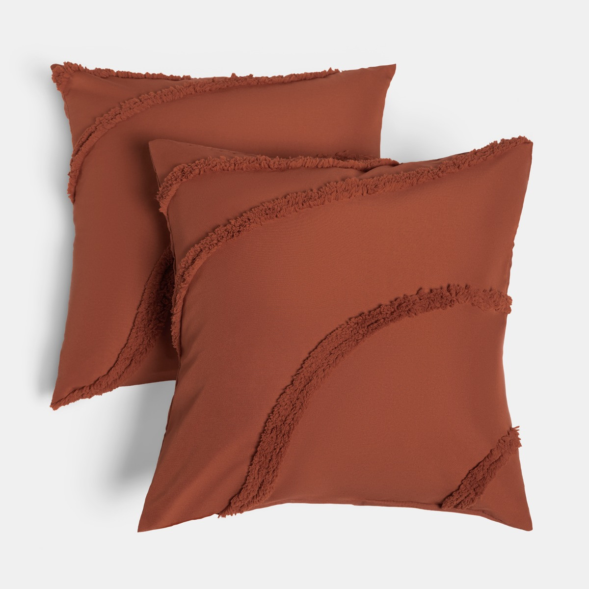 OHS Tufted Contour Cushion Covers, Rust - 45 x 45cm>