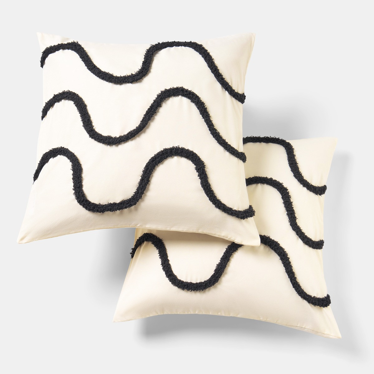 OHS Tufted Wave Cushion Covers, Monochrome - 45 x 45cm>