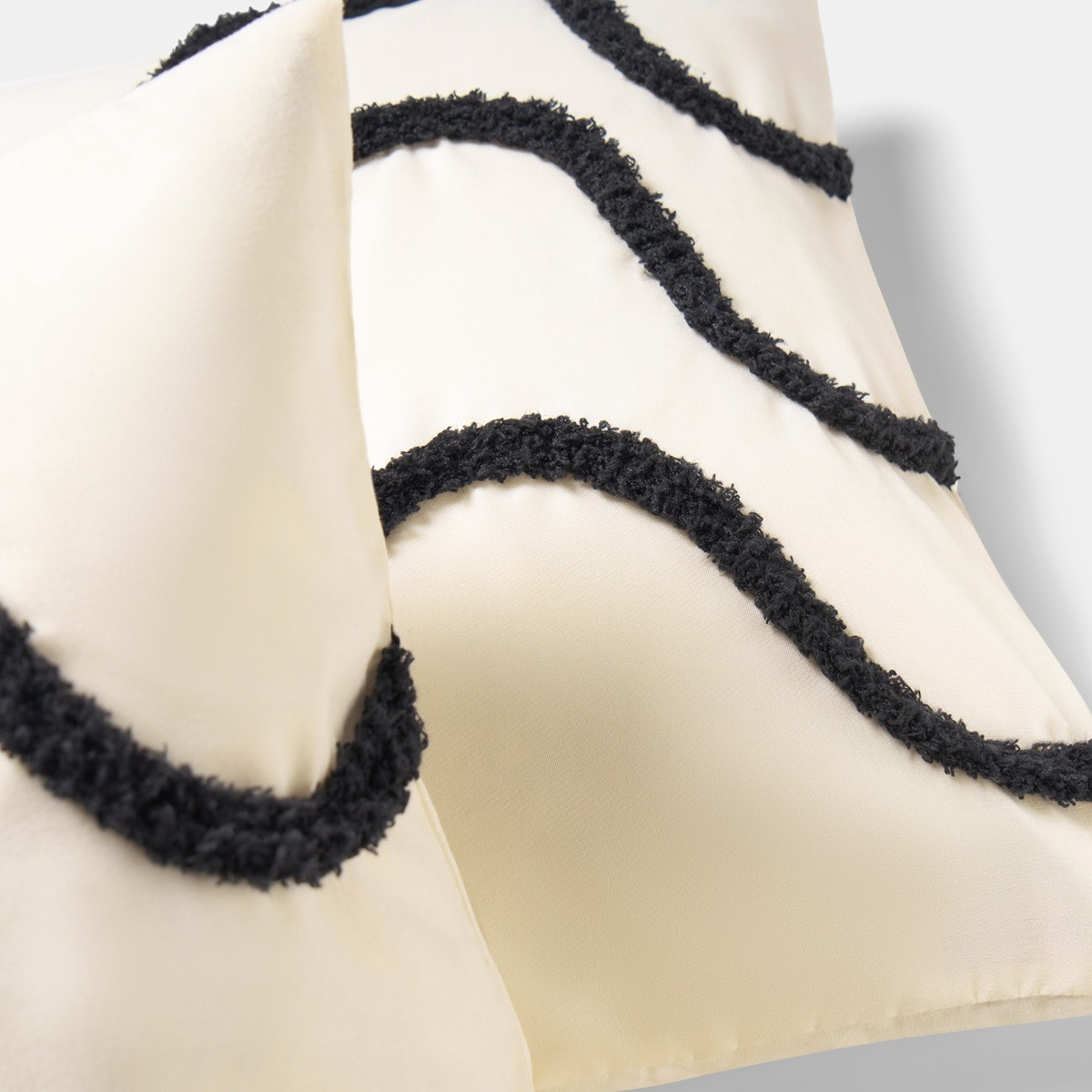OHS Tufted Wave Cushion Covers, Monochrome - 45 x 45cm>