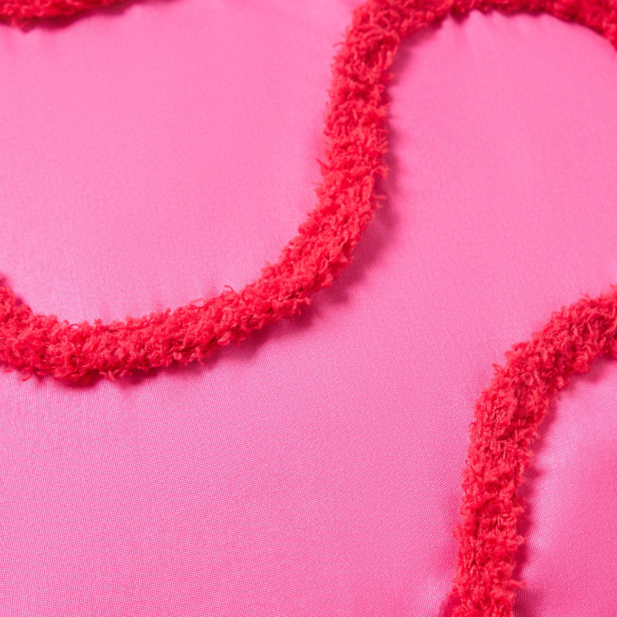 OHS Tufted Wave Cushion Covers, Hot Pink/Red - 45 x 45cm>