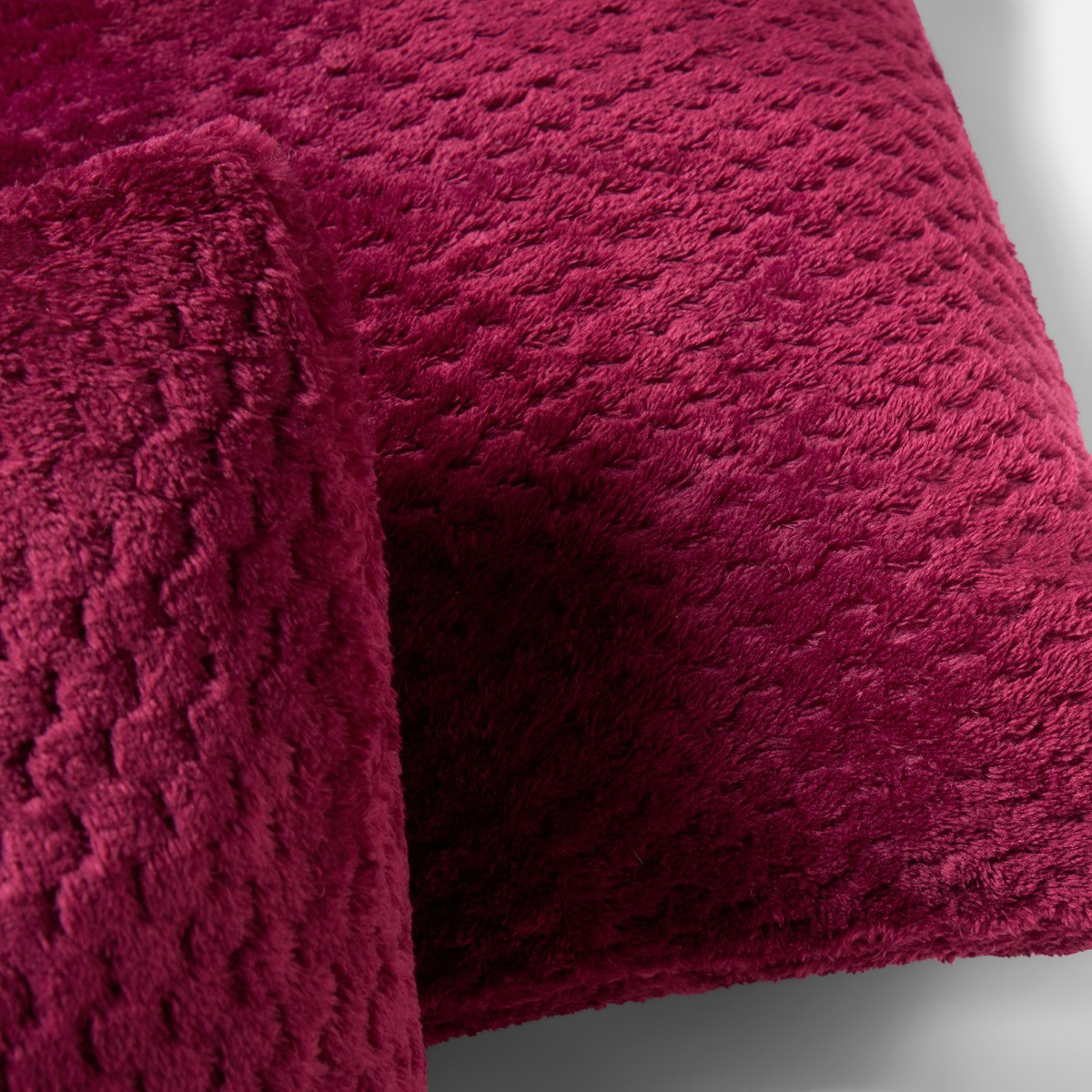 OHS Waffle Fleece Cushion Cover - Burgundy>