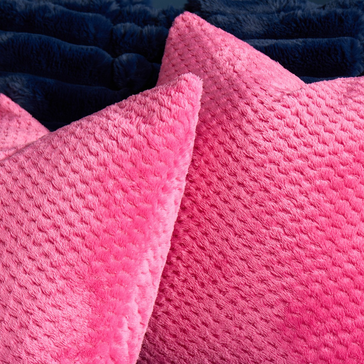 OHS Waffle Fleece Cushion Cover - Hot Pink>