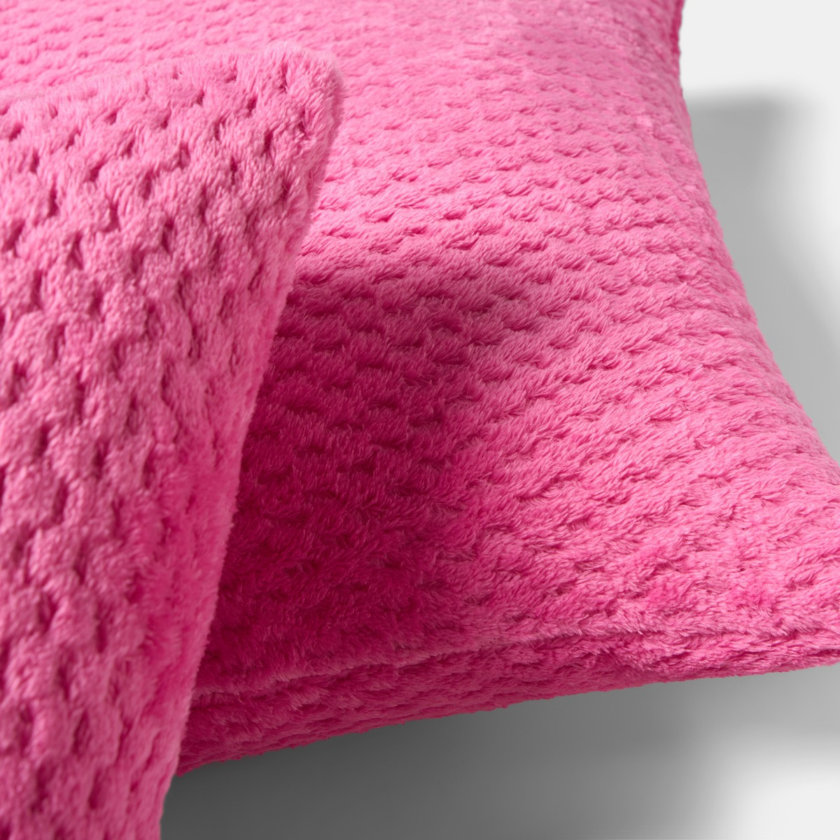 OHS Waffle Fleece Cushion Cover - Hot Pink>