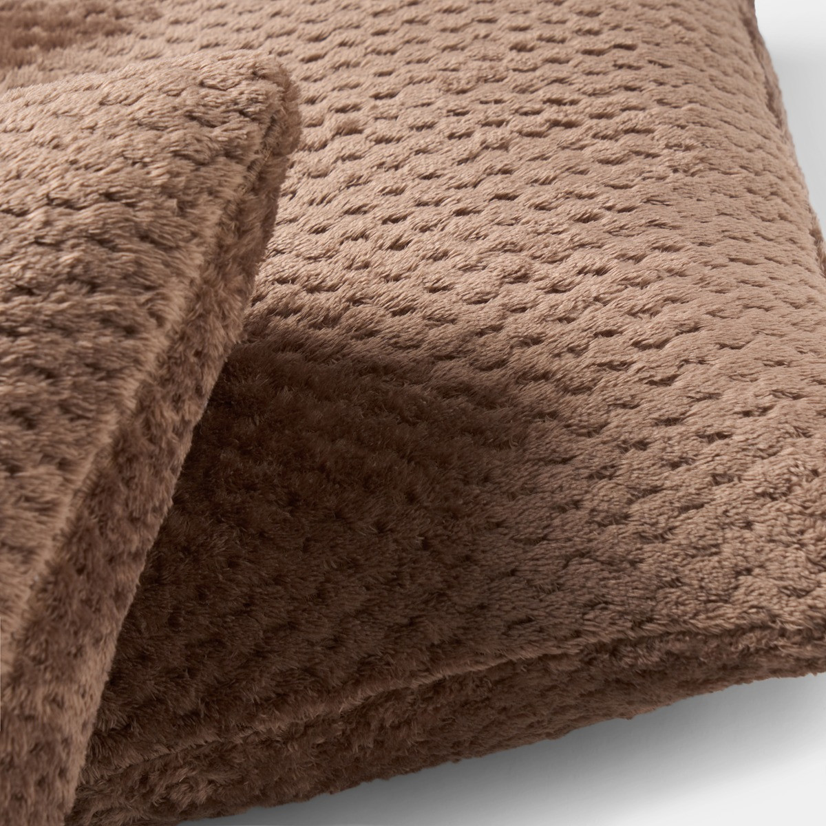 OHS Waffle Fleece Cushion Cover - Chocolate>
