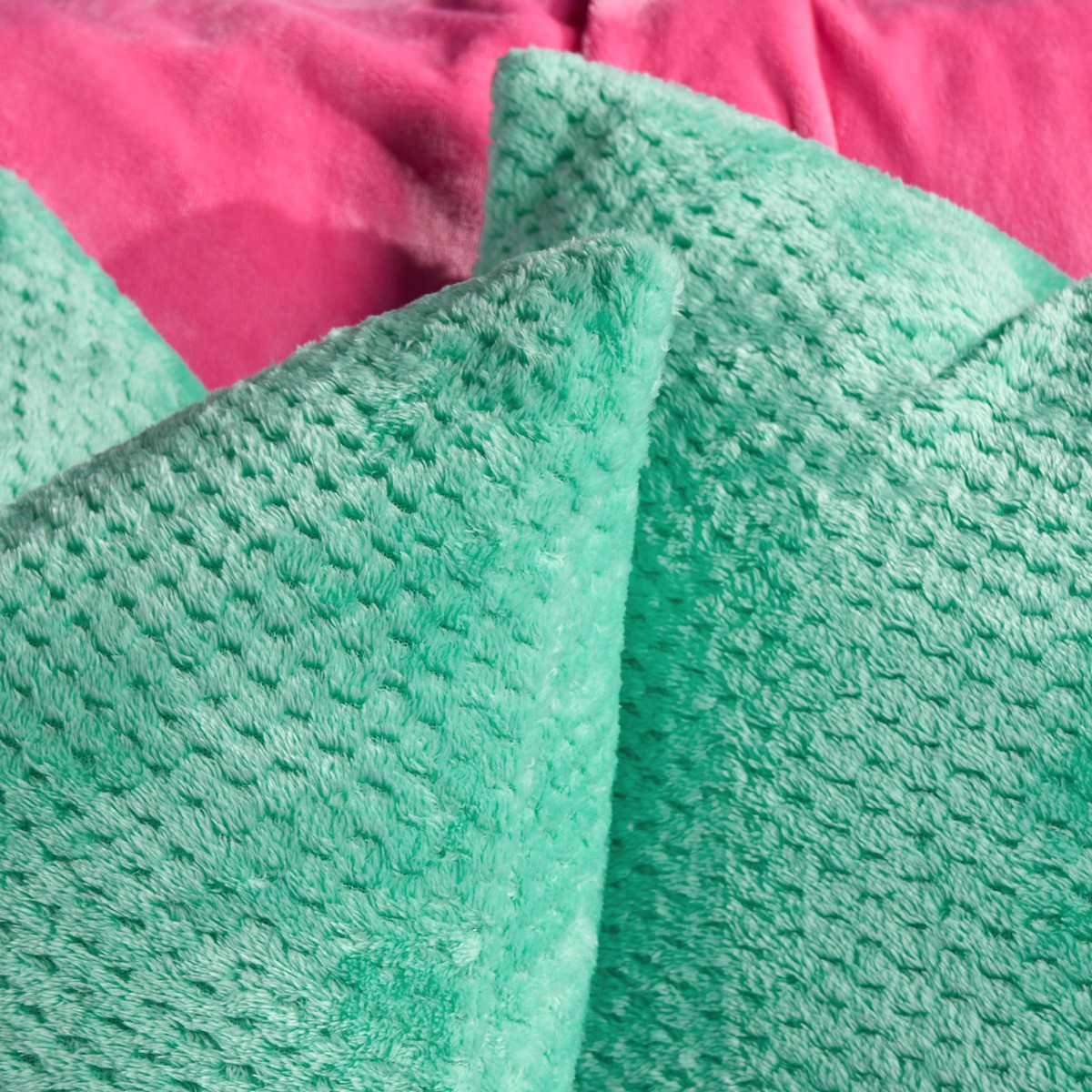 OHS Waffle Fleece Cushion Covers, Jade Green - 45 x 45cm>