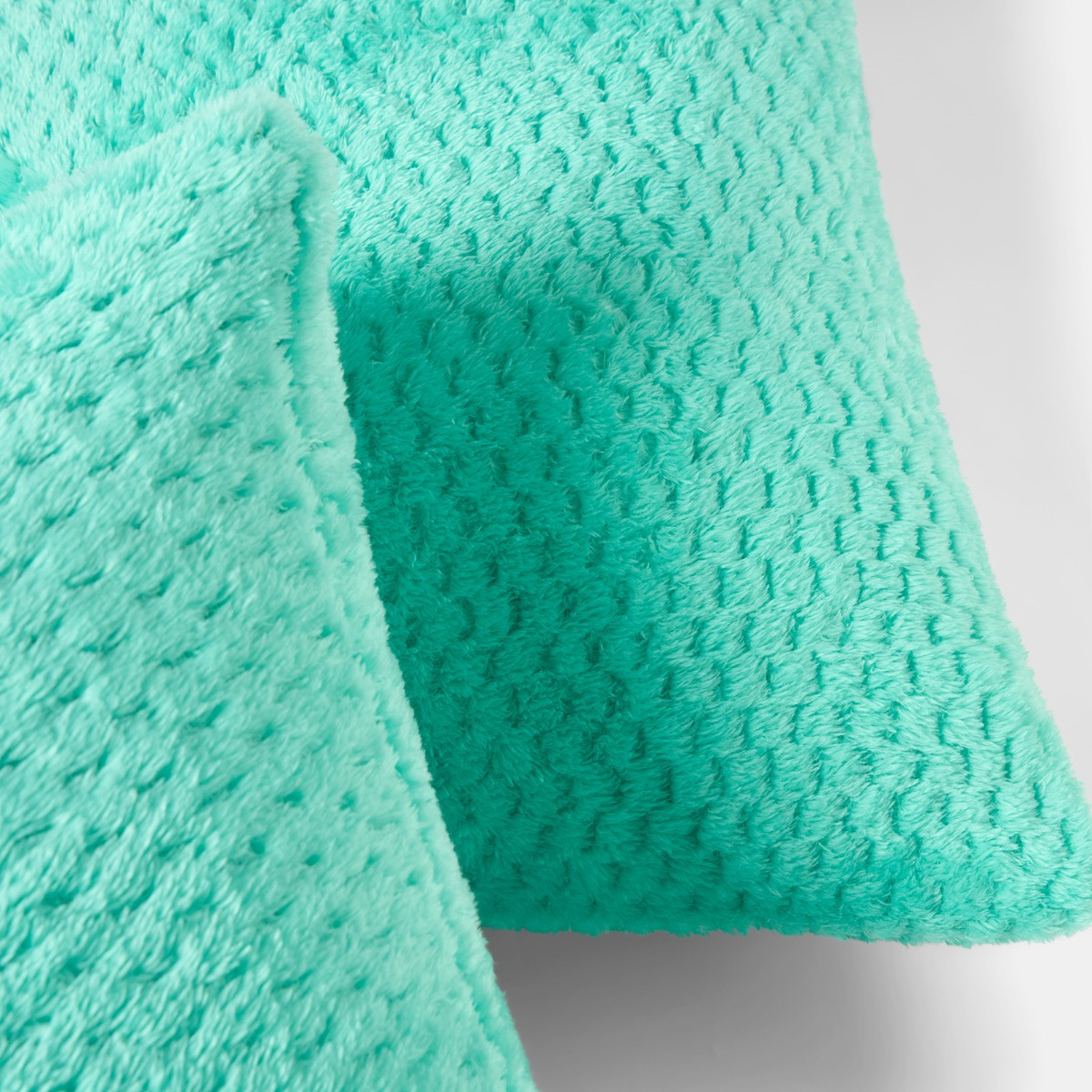 OHS Waffle Fleece Cushion Covers, Jade Green - 45 x 45cm>