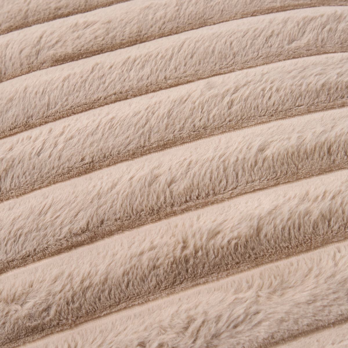 OHS Faux Fur Thick Ribbed Cushion Covers - Mink>