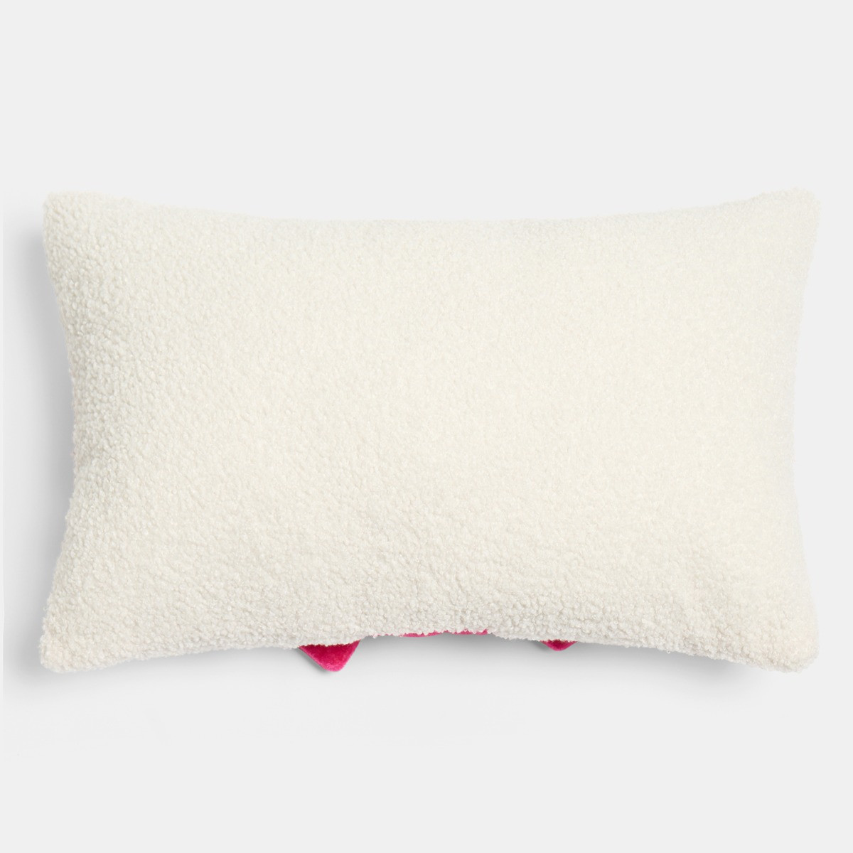 OHS Bow Wrapped Cushion - Hot Pink/Cream>