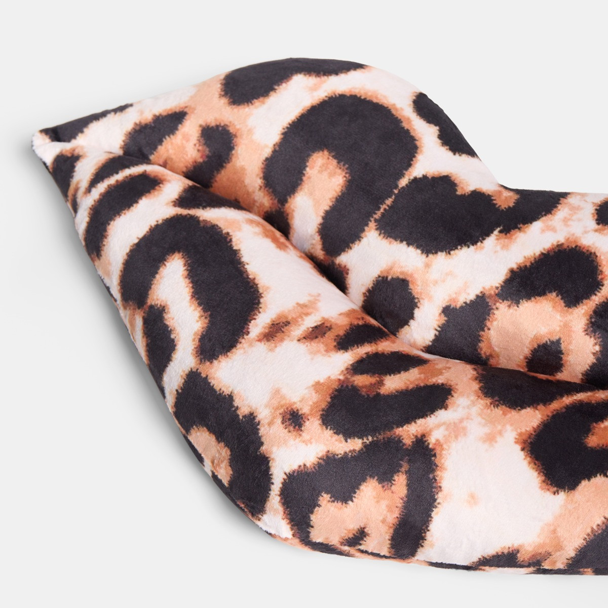 OHS Leopard Print Lips Shaped Cushion - Natural>