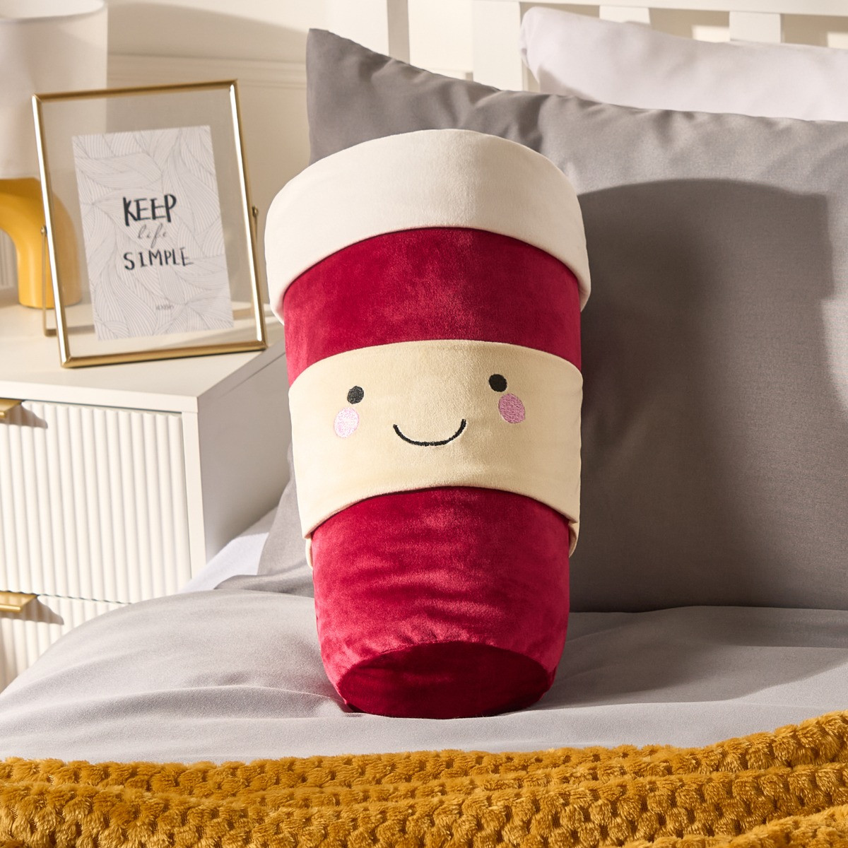 OHS Coffee Cup Cushion - Burgundy>