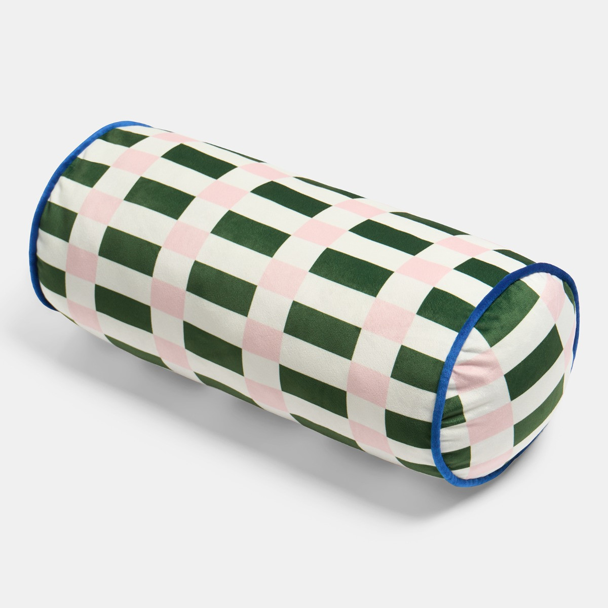 OHS Geometric Print Bolster Pillow - Green/Pink>