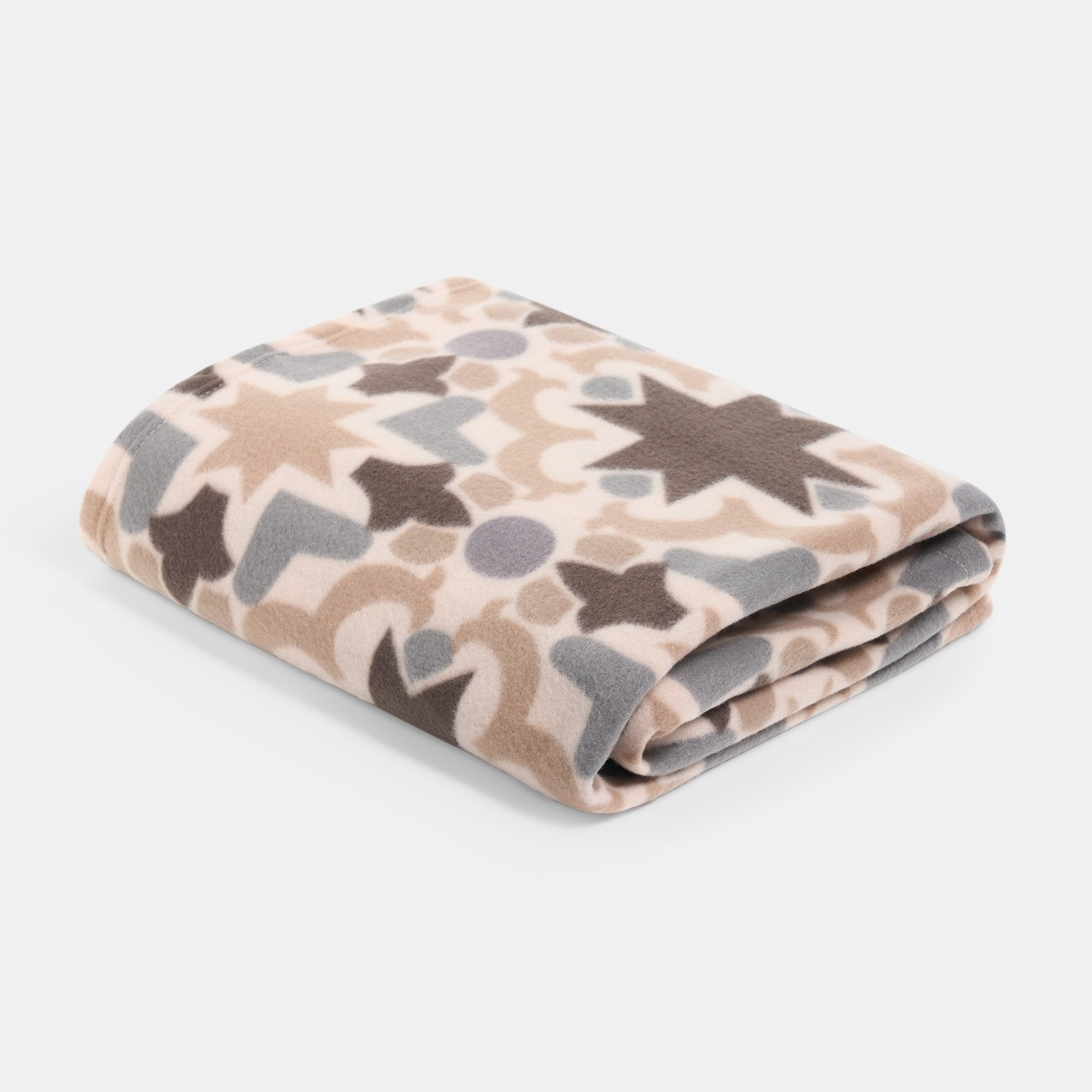 OHS Tile Print Fleece Throw - Natural>