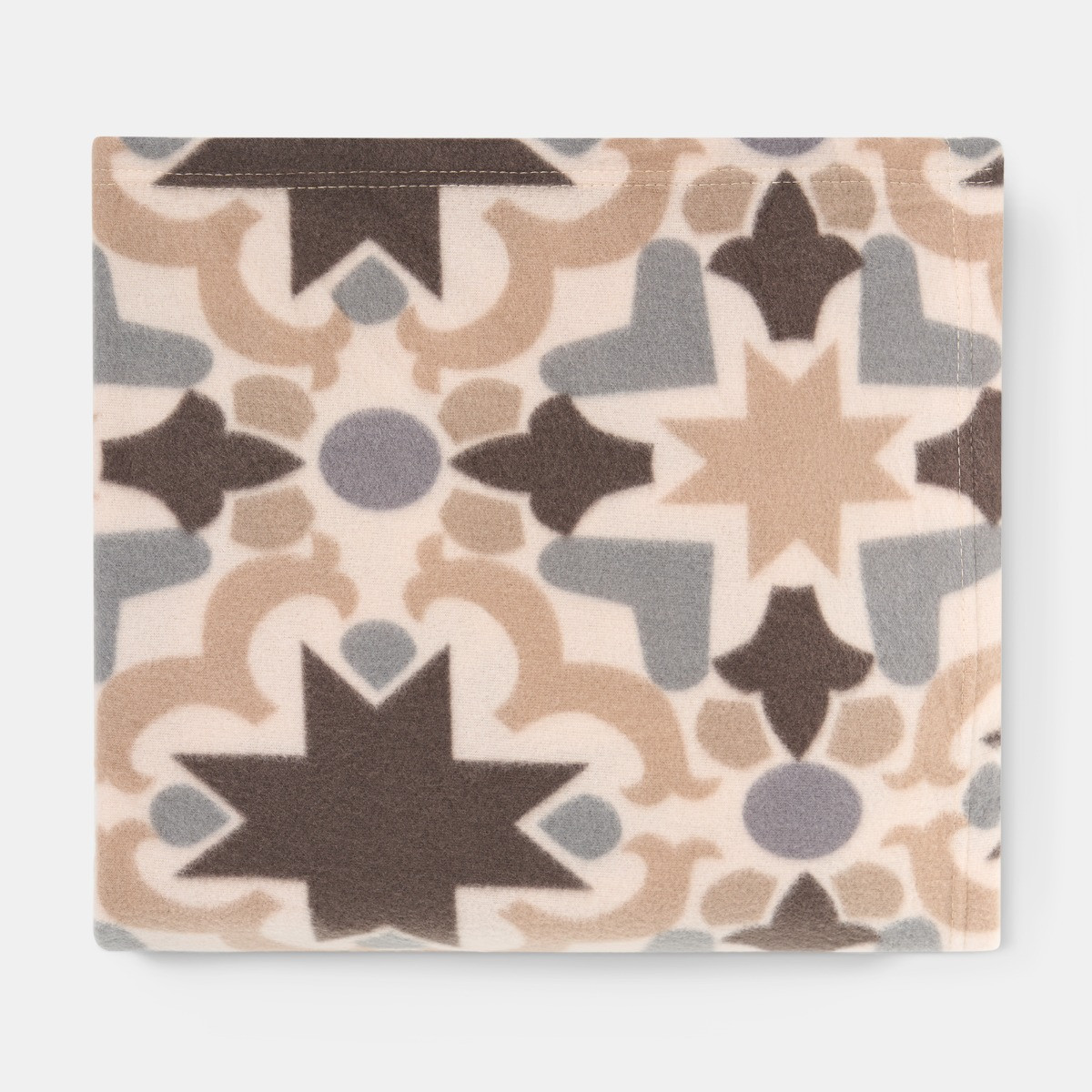 OHS Tile Print Fleece Throw - Natural>