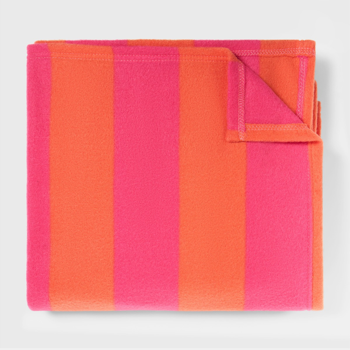OHS Stripe Fleece Throw - Orange/Pink>