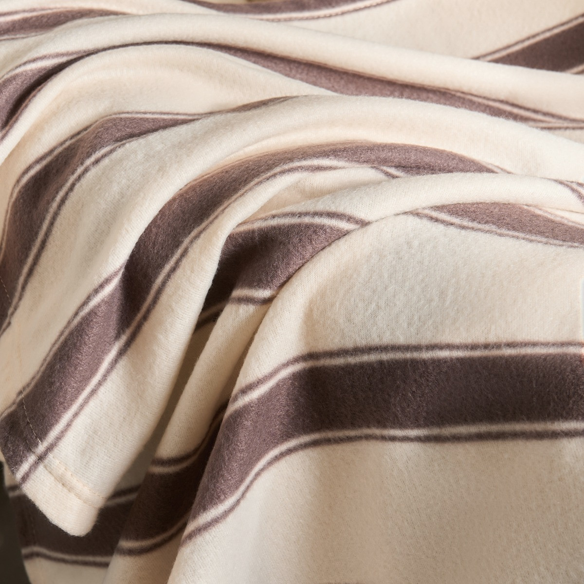 OHS Vintage Stripe Fleece Throw - Chocolate>