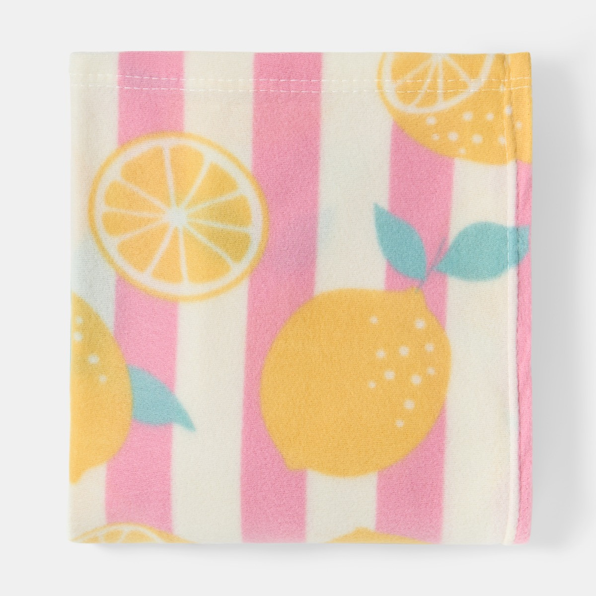 OHS Lemon Print Stripe Fleece Throw - Yellow>