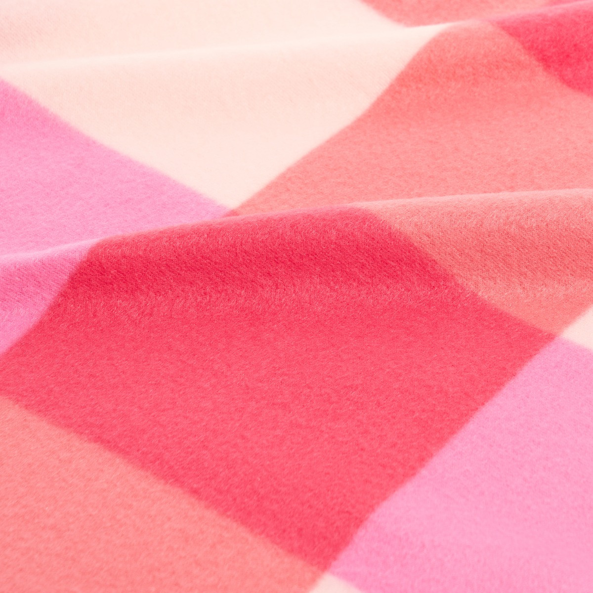 OHS Gingham Print Fleece Throw - Pink/Orange >